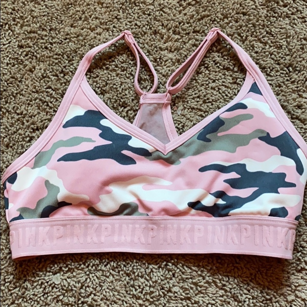 VS Pink camo sports bra